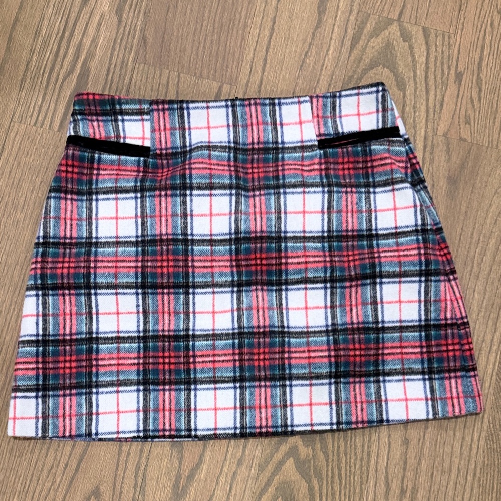 Copper Key Plaid Mini Skirt - Red, Black, White